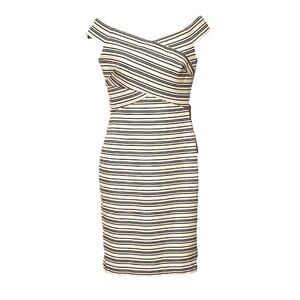 Black house white market fitted  wiggle dress